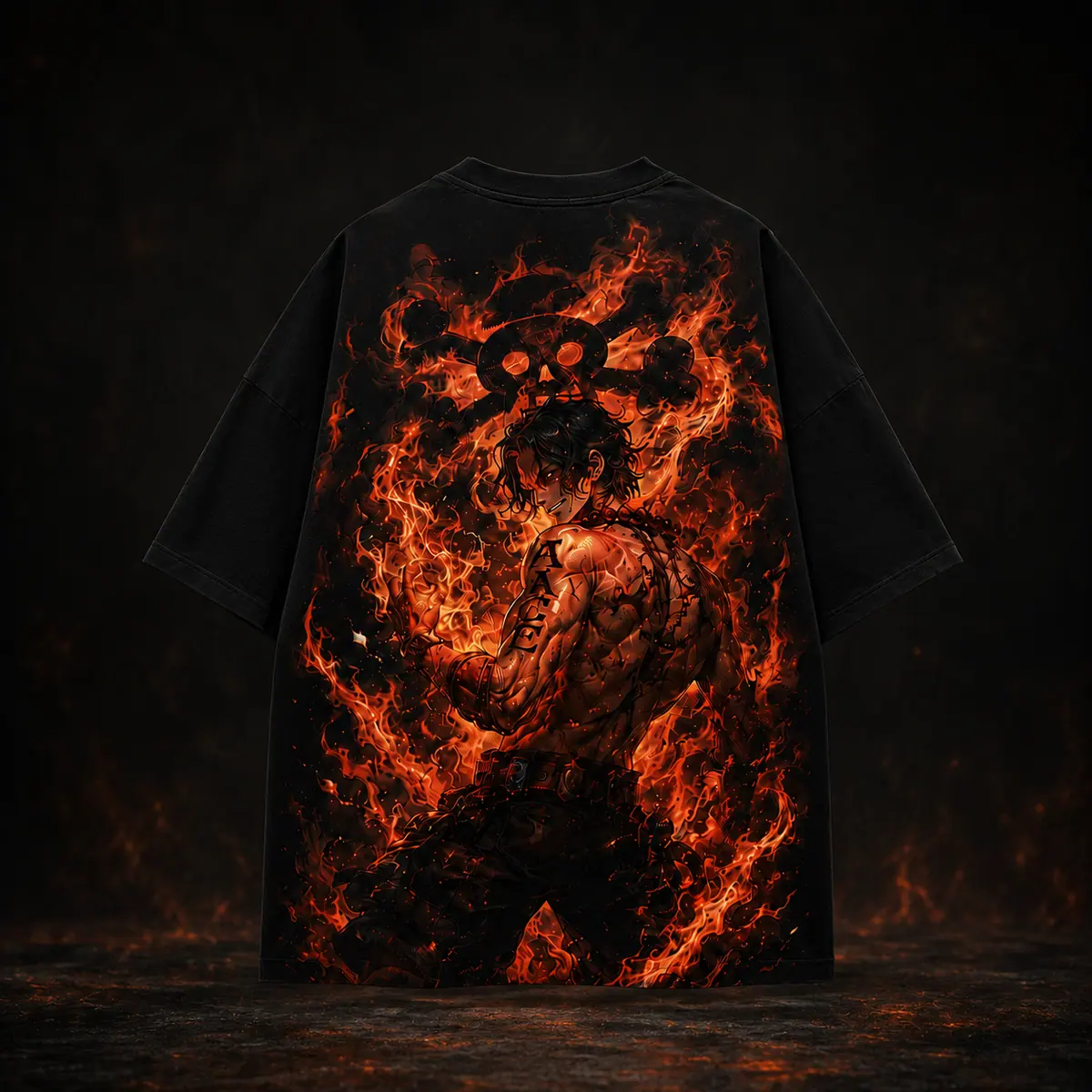 RUZE Ace Flame Legacy Oversized Tee model view