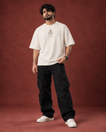 Unbroken Signal off-white oversized T-shirt front — RUZE