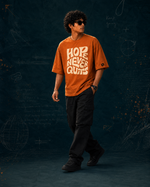 RUZE Hope Never Quits burnt orange oversized T-shirt male full front fit