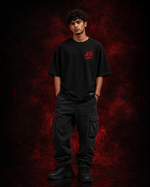 RUZE Shadow Speaks black oversized T-shirt male clean front fit
