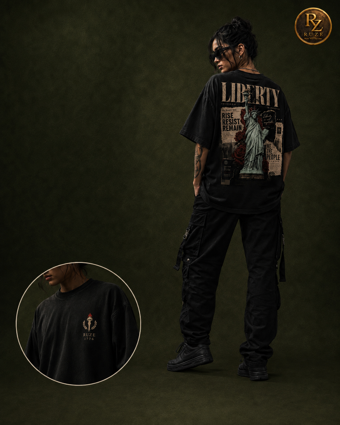 Stand Unmoved oversized T-shirt – editorial campaign back hero Stand Unmoved