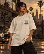 RUZE Street Code oversized T-shirt front chest artwork close-up