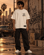 RUZE Street Code oversized T-shirt male back artwork lifestyle